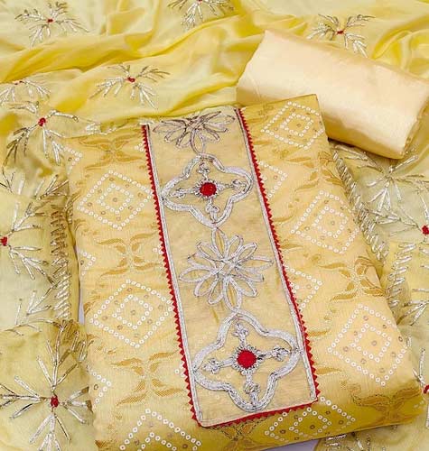 Embroidered Unstitched Dress Material